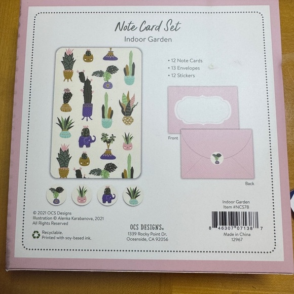 Studio Oh indoor garden note card set - Picture 2 of 2